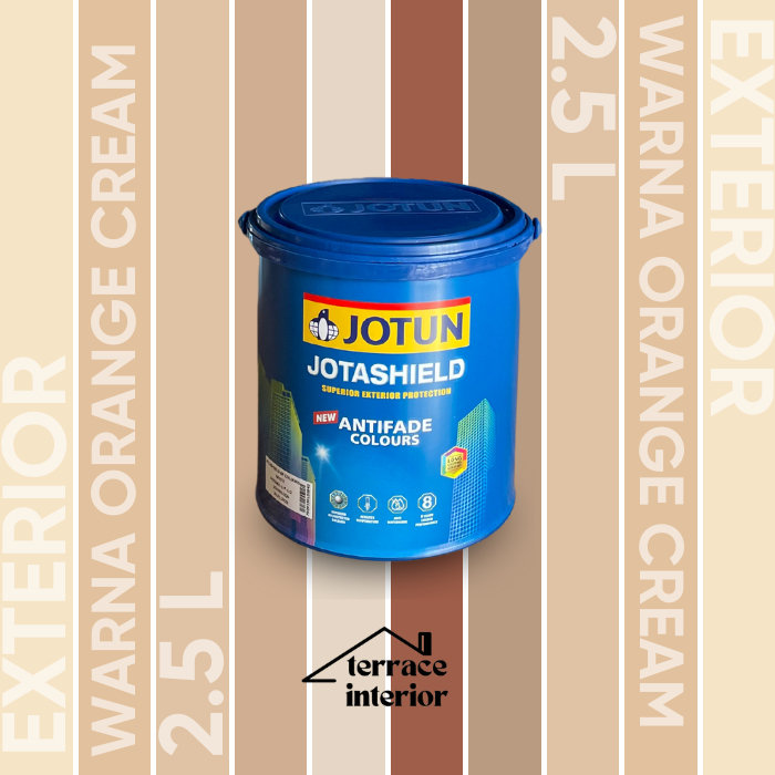 Cat Tembok Jotashield Antifade Exterior Colours Jotun warna Orange Cream 2.5 L