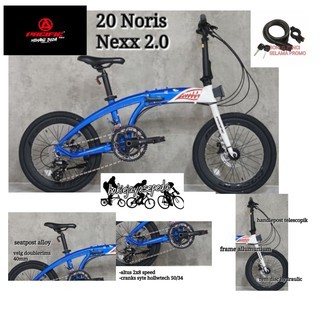 Sepeda Lipat Pacific 20' NORIS NEXX 2.0 Alloy/ 2x8 speed / Hydraulic / hollowtech Bonus kunci sepeda