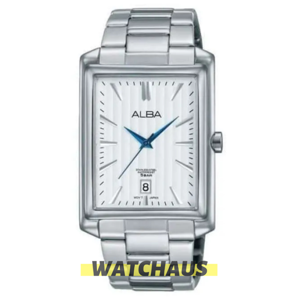 JAM TANGAN PRIA ALBA AS9B57 AS9B57X AS9B57X1 AS9B57X1X ANALOG SILVER STAINLESS STRAP