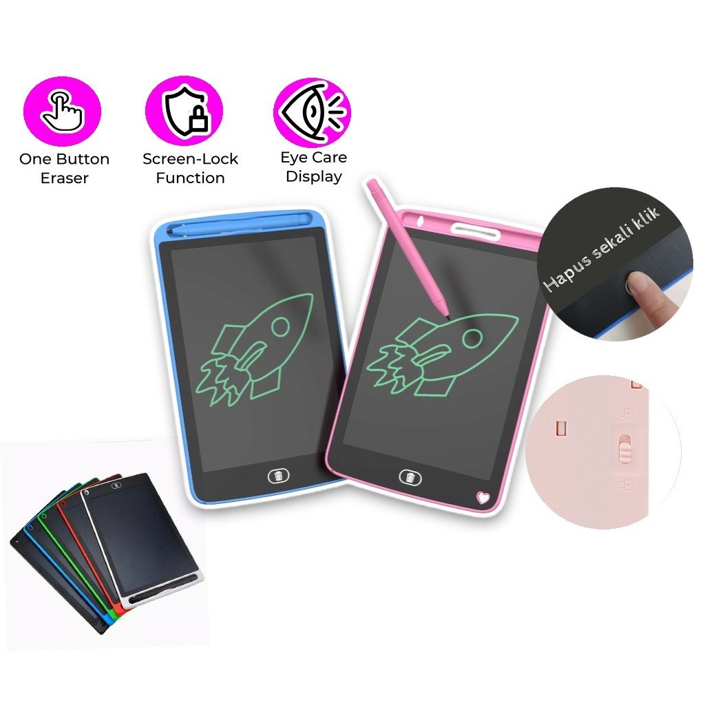 LCD DRAWING WRITING TABLET 8.5" /papan tulis gambar board writing pad