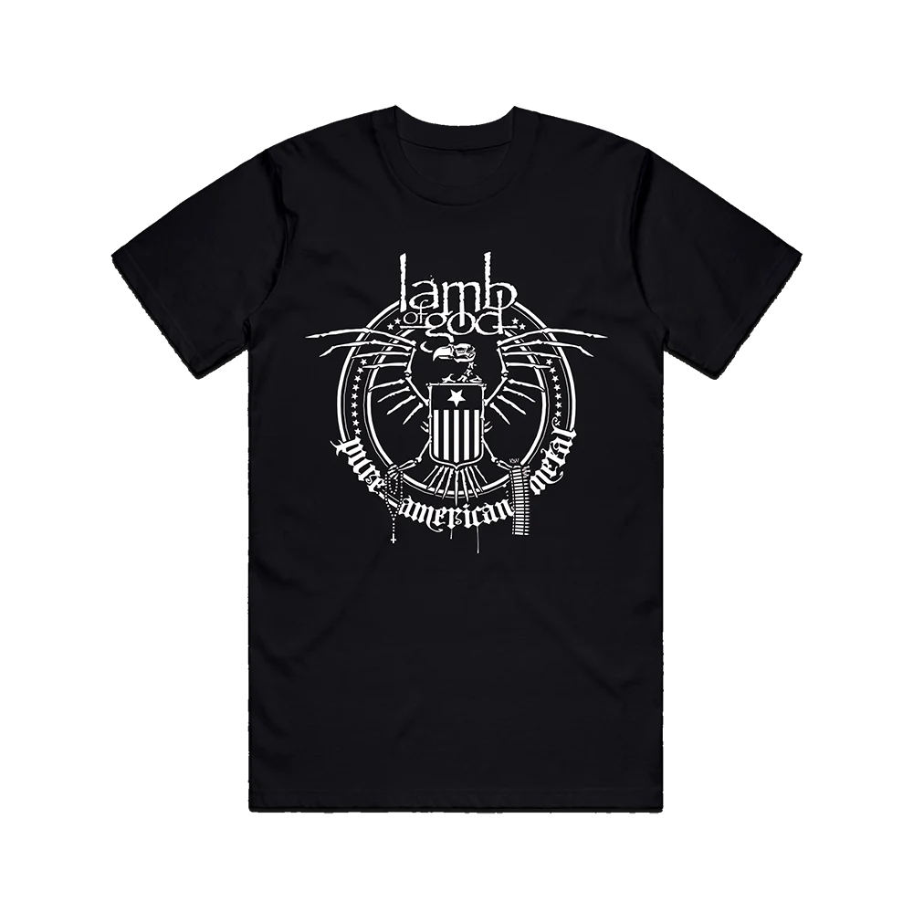 Kaos Lamb Of God Skeleton Eagle Premium T-Shirt Band Lamb Of God | Kaos Band Rock Kaos Band Metal