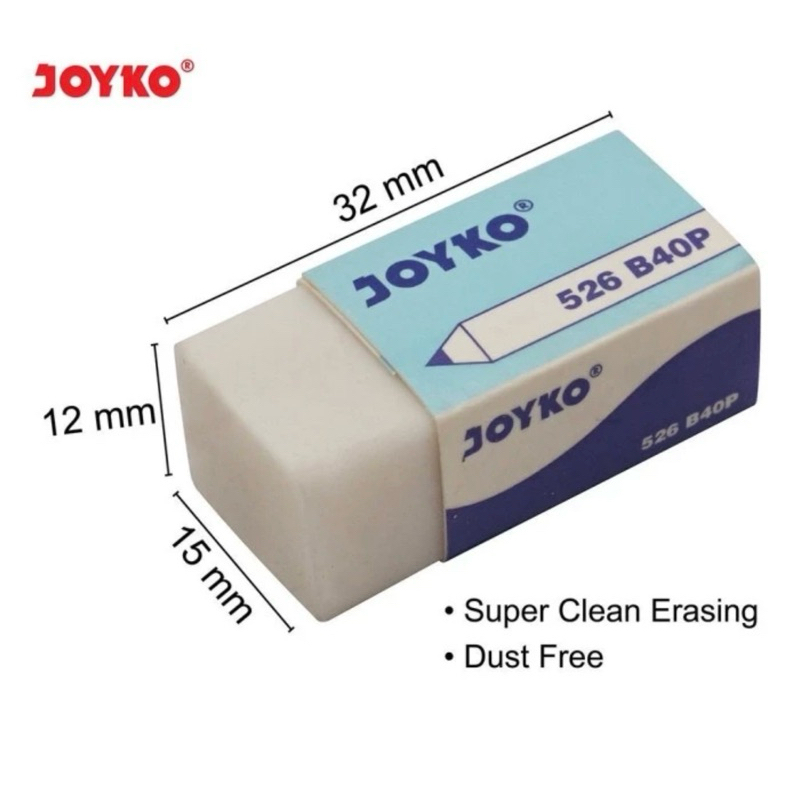 

Penghapus Eraser Setip Stip Pensil Besar Joyko 526 B20 - Putih