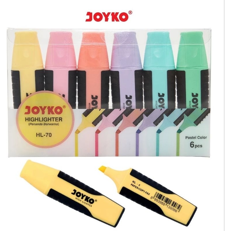 

Highlighter Penanda Berwarna Joyko HL-70 Pastel Color 1 Set 6 Pcs