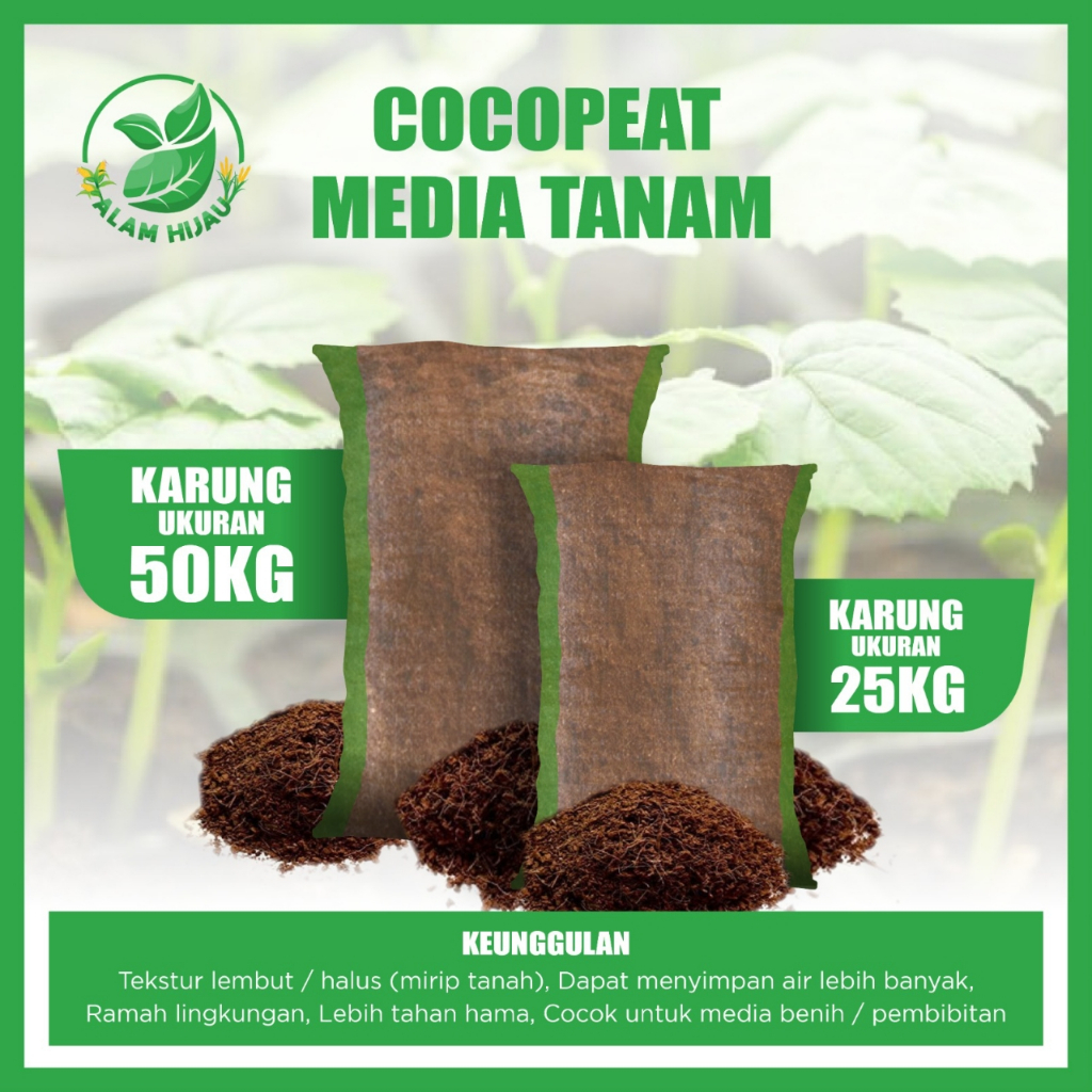 Oppashop_ Cocopeat 1 Karung Uk 50 - Cocopeat Karung Uk 25 - Media Tanam Cocopeat