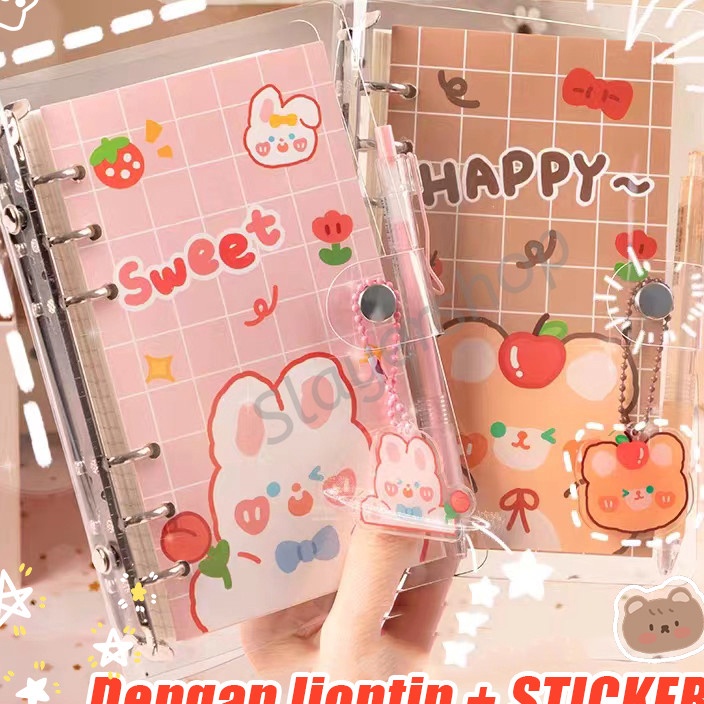 

Ready Stok Binder Note A6 1 lembar Lucu Karakter Character Daily Planner Aesthetic Estetik Dengan liontin STICKERS