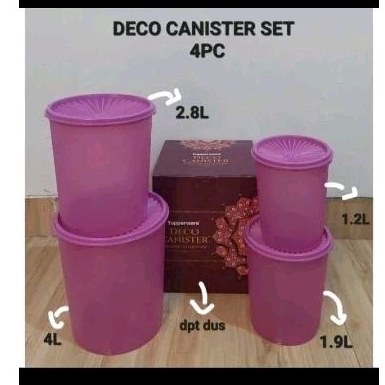 Terbaru Toples deco canister set tupperware ungu new 2024