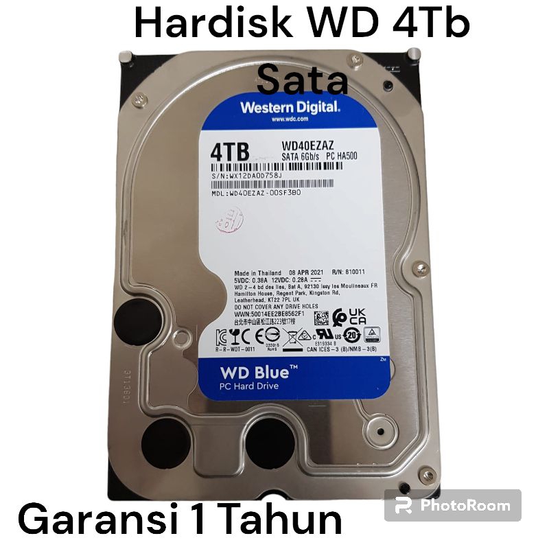 Hardisk Pc WD 4Tb sata internal
