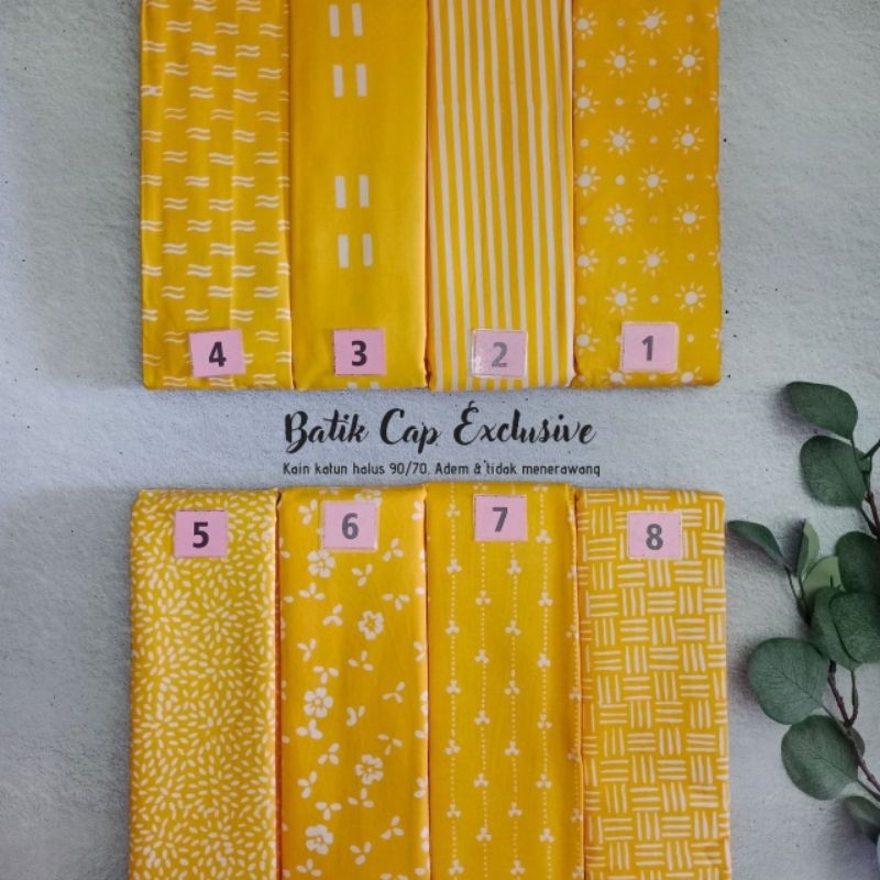KAIN BATIK CAP GARUTAN KUNING PUTIH BATIK CAP KUNING BAHAN BATIK CAP KAIN BATIK KUNING BATIK KATUN H