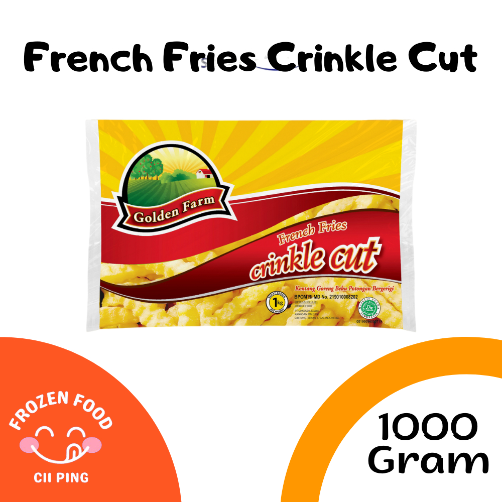 

Golden Farm Crinkle Cut 1 Kg / Kentang Beku / Frozen Food