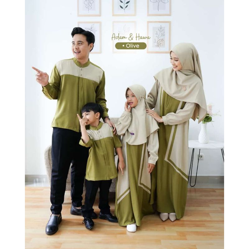 SARIMBIT ADAM DAN HAWA WARNA OLIVE / SARIMBIT KELUARGA IDUL FITRI 2024