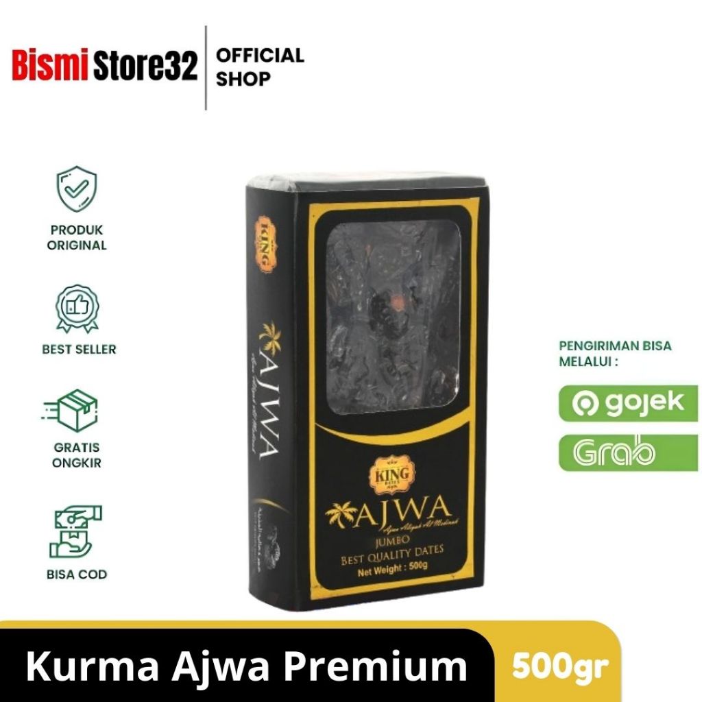 

Kurma Ajwa 500 gram asli 100% Original Jumbo - King Dates Kurma Ajwa Premium