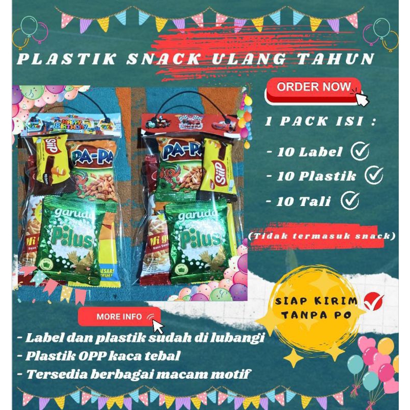 

Plastik snack Ultah/bingkisan Snack anak isi 10pcs