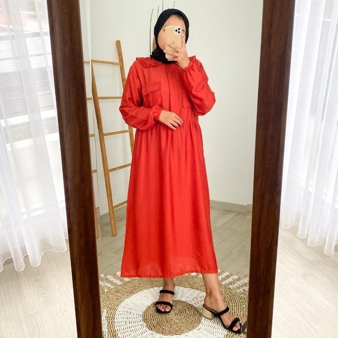 fashion muslim pakaian muslim wanita dress gamis HASPI Premium Terlaris Adem Fit Nyaman Casual Simpl