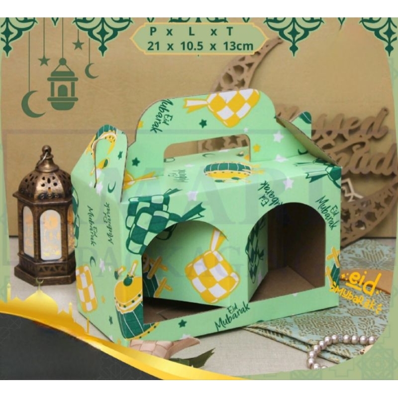 

DT24 Dus Hampers Lebaran Idul Fitri Box Ramadhan Parcel Parcell Kardus die Cut Gable Box Lebaran
