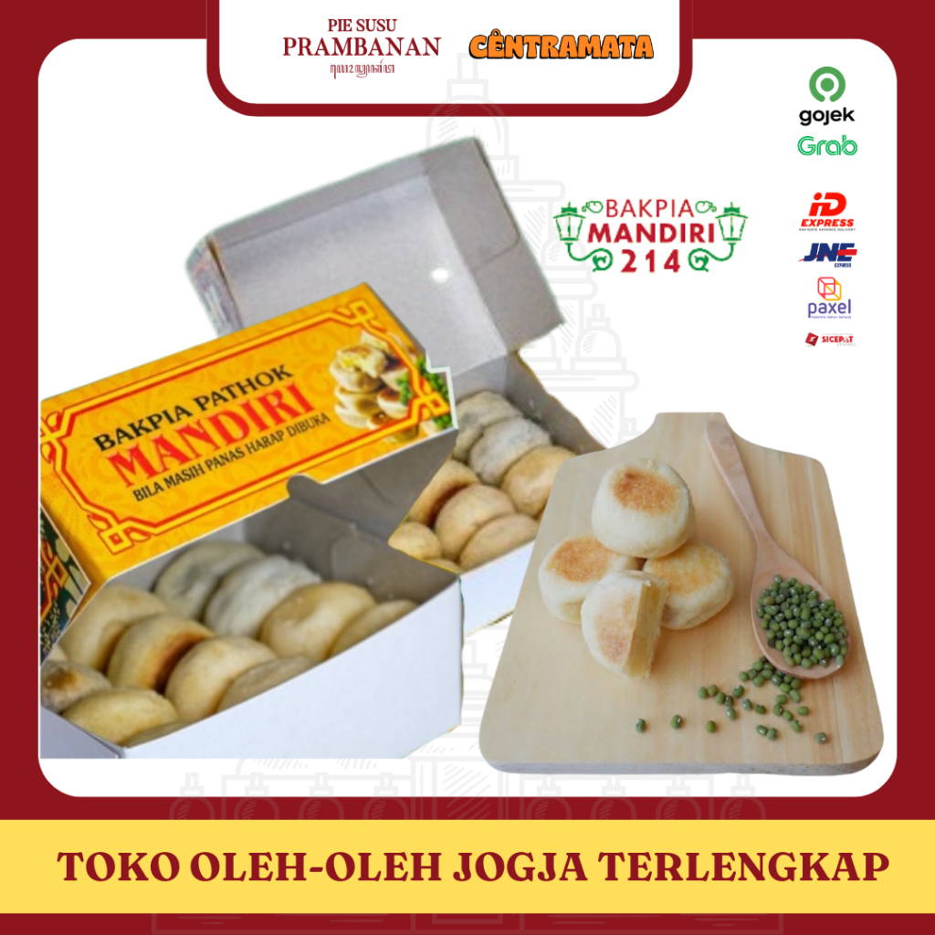 

Bakpia Mandiri 214 Isi 12pcs | Oleh-Oleh khas Jogja