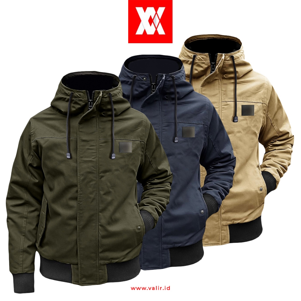 Valir Carlos Jaket Bomber Pria Keren windbreaker jacket Jaket Anti Angin Bahan Premium Drill