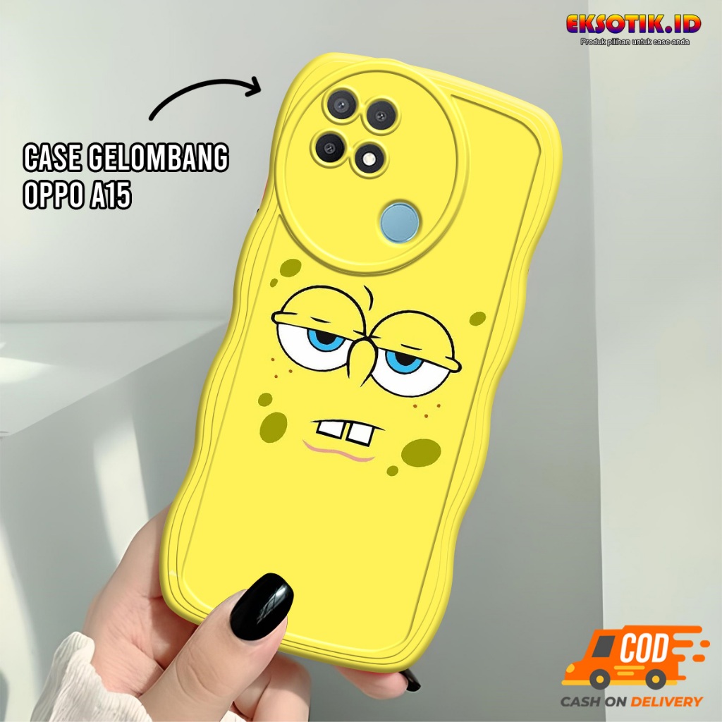 Case Oppo A15 Gelombang - Casing Oppo A15  - Silikon Oppo A15  - Softcase Oppo A15  - Kesing Oppo A15  - Eksotik.id
