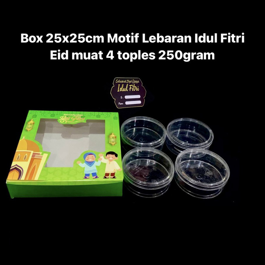 

(10 pcs) dus toples kue kering 250gr isi 4 box brownies lebaran kardus lapis legit hantaran idul fitri eid mubarak ukuran 25x25x5.3cm