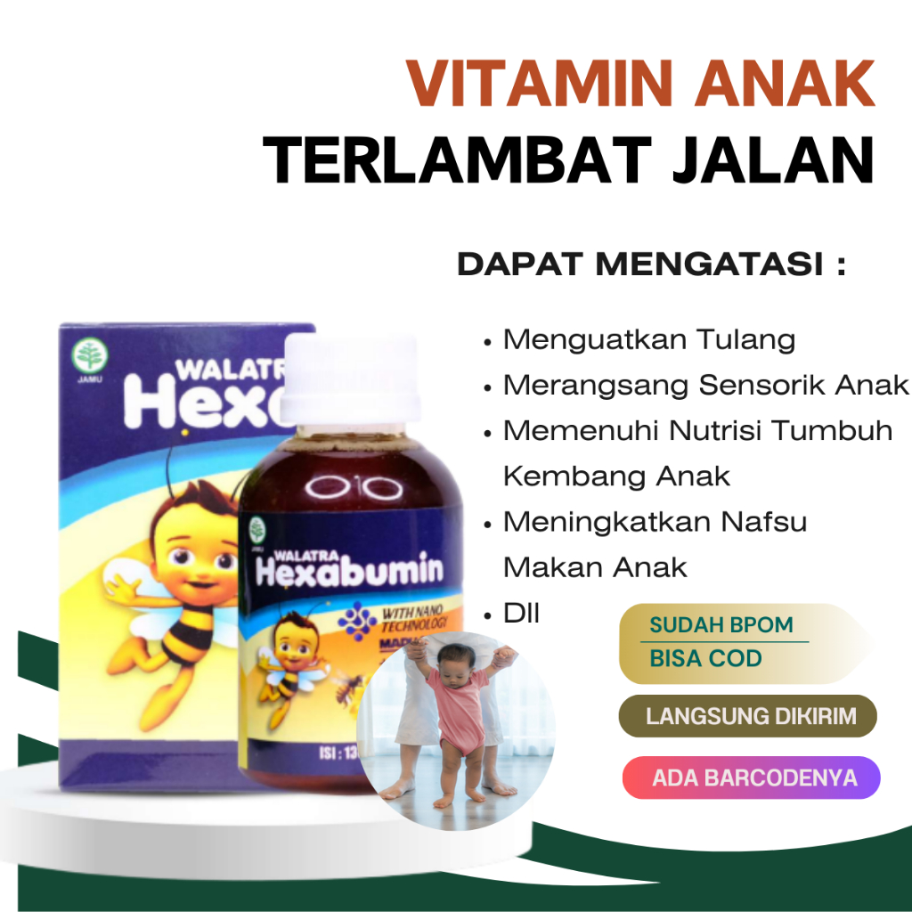 Hexabumin Terlambat Jalan - Vitamin Anak Cepat Jalan
