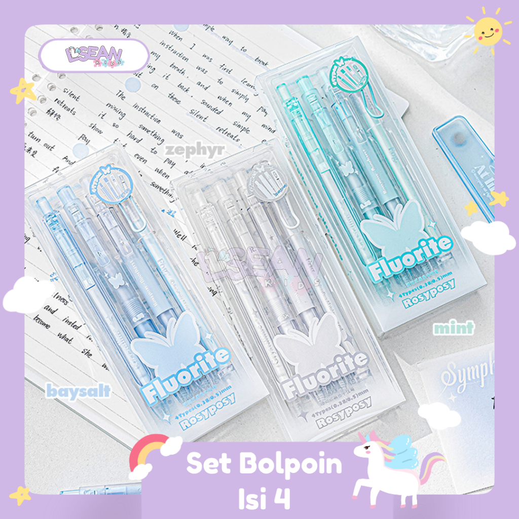 

SET BOLPEN ISI 4 MOTIF AESTHETIC KOREAN PEN IN BOX 0.38 mm 0.5 mm