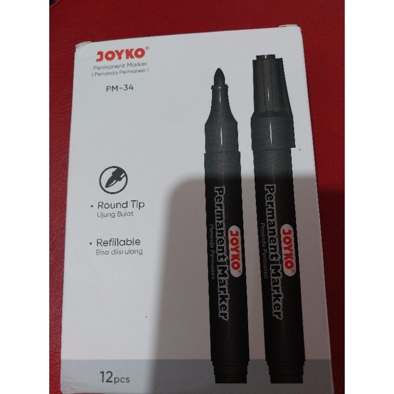 

spidol permanent marker joyco pm-34 hitam harga 12 pcs