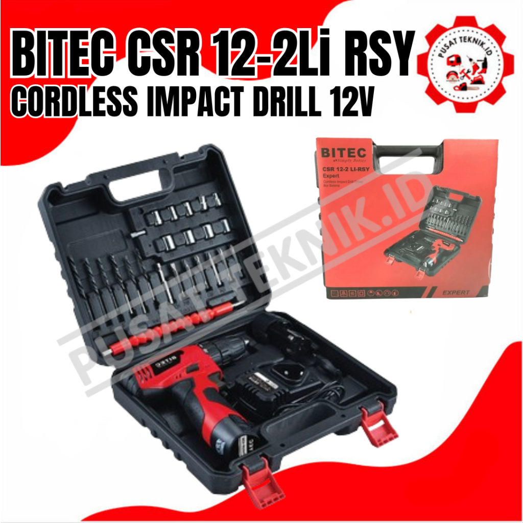 TERMURAH MESIN BOR BATERAI BITEC CORDLESS CSR 12-2Li RSY PUSAT TEKNIK ID