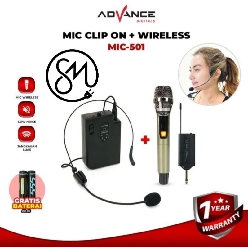 Microphone Advance MIC-501 Digital Wireless Mic headset MIC501 clip on