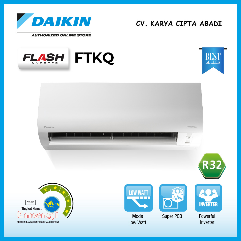 AC SPLIT DAIKIN 1 PK Inverter R32 Flash THAILAND