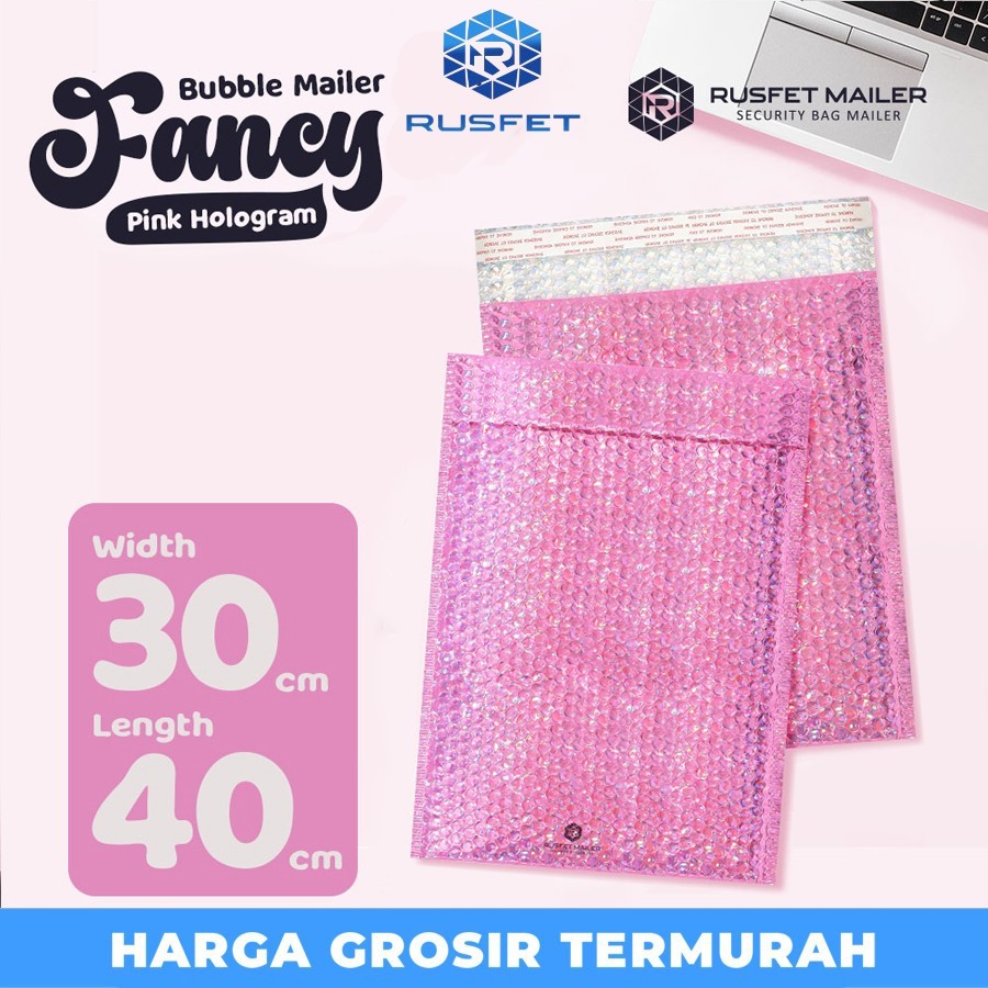 

AMPLOP BUBBLE MURAH|BUBBLE MAILER|BUBBLE PACKING PINK HOLOGRAM 30X40