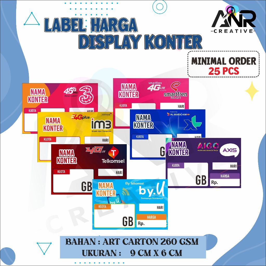 

Label Harga Voucher Konter/ Display Etalase Konter / Model Lanskap