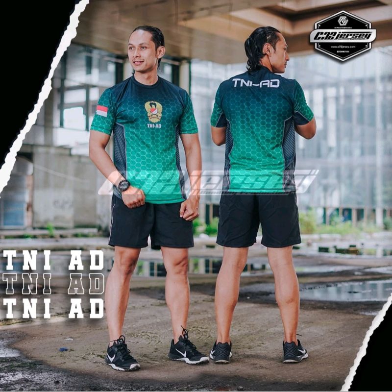 KAOS JERSEY OLAHRAGA TNI AD HIJAU