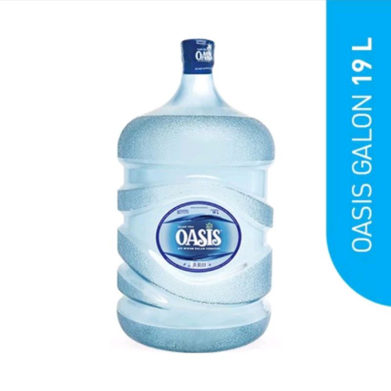 

Oasis air galon 19 liter isi + galon.