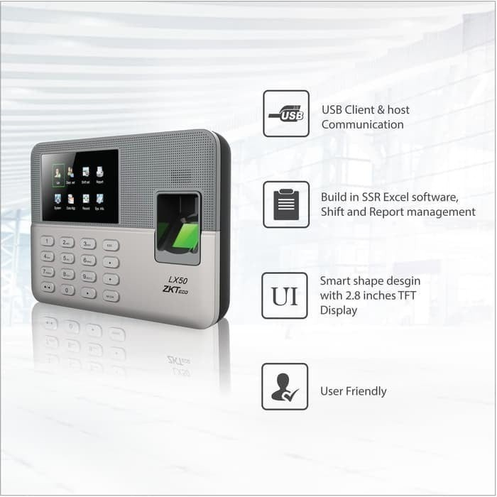 ZKTeco Mesin Absensi LX50 Fingerprint Mesin Absensi Zkteco LX50 Biometrik Time Attendance Absen Peru