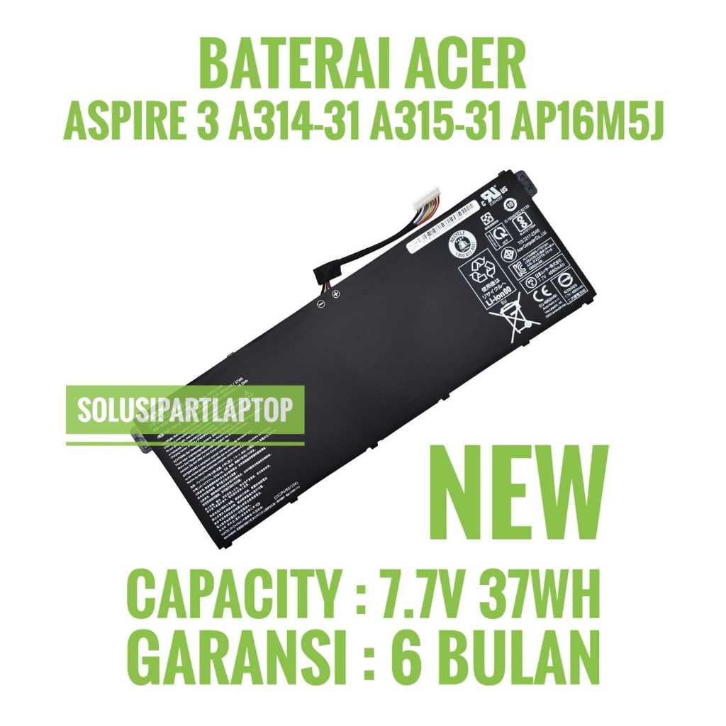 Baterai ACER AP16M5J, Acer Aspire 3 A315-21, Aspire 3 A315-41, 3 A315-