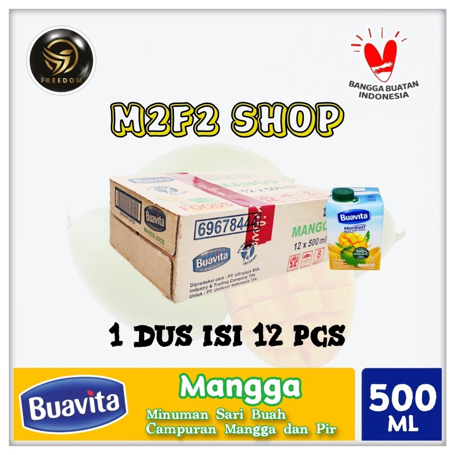 Jus Buavita Rasa Mangga Kotak | Juice Mango - 500 ml (Kemasan Karton)