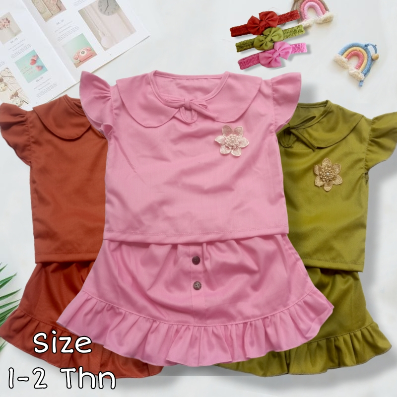 23741 - SETELAN LEBARAN ROK ANAK PEREMPUAN BAJU ANAK CEWEK DRES BABY NEW BORN PAKAIAN WANITA USIA 1 