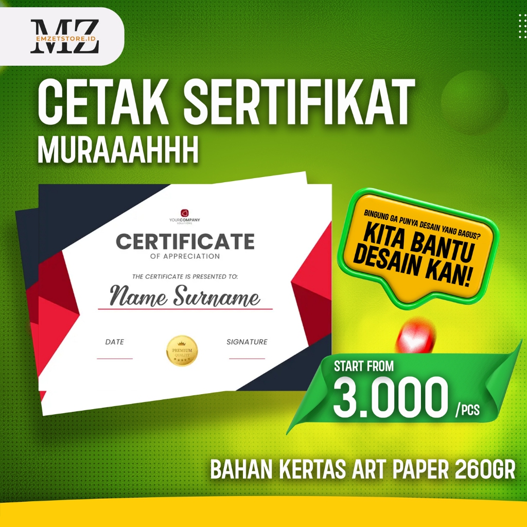 

CETAK SERTIFIKAT MURAH BISA REQ NAMA