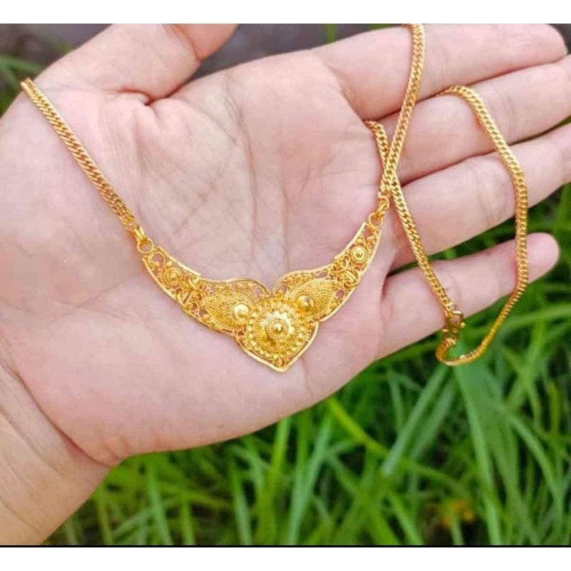 kalung dubai lapis emas(rantai titanium)