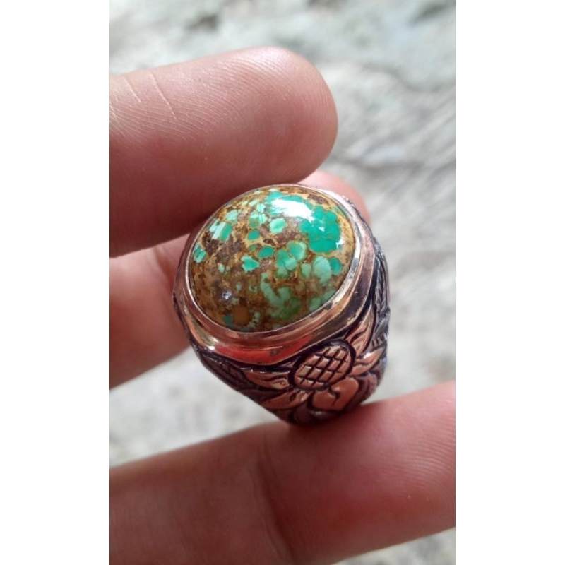 Batu Pirus Persia Ring Perak