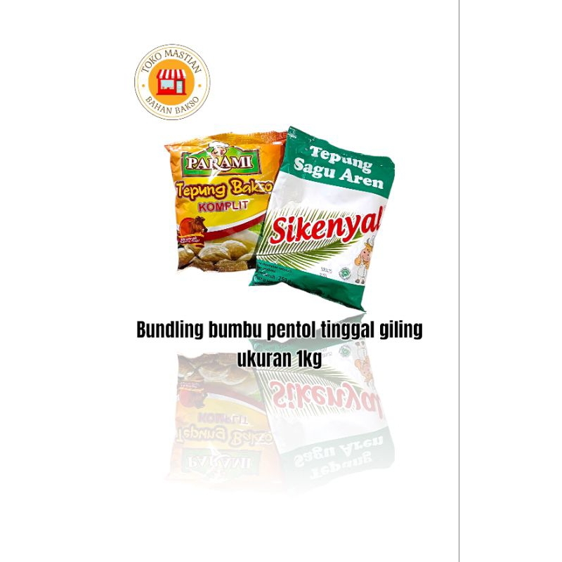 

Bundling bumbu bakso parami komplit dan sagu aren cap sikenyal