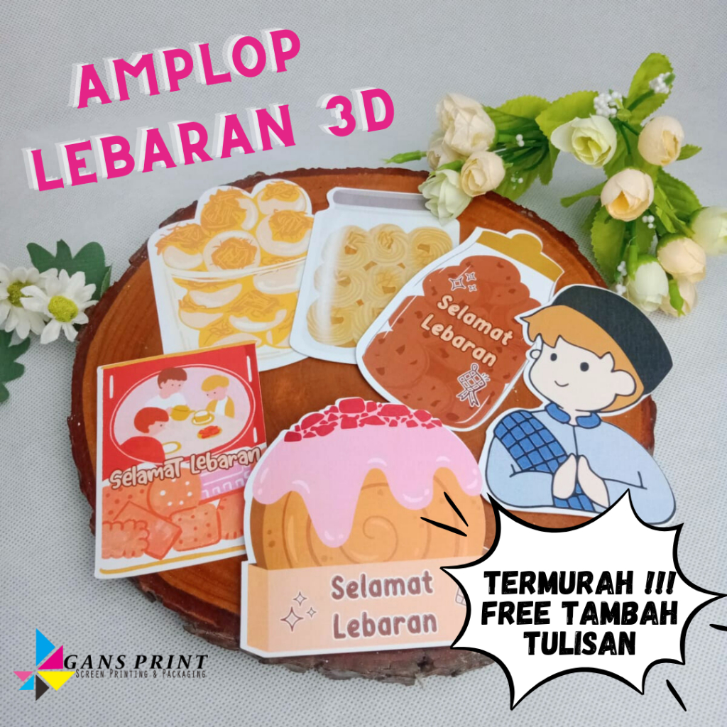 

[GANSPRINT.ID] AMPLOP LEBARAN CROMBOLONI VIRAL. AMPLOP 3D VIRAL. BEBAS TAMBAH TULISAN. Baca Deskripsi