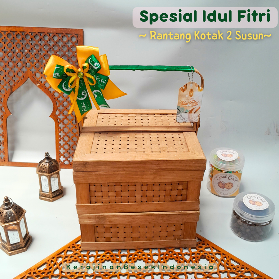 

RANTANG KOTAK 2 SUSUN PITA FREE HANG TAG BINGKISAN HAMPERS PARSEL LEBARAN IDUL FITRI 2024 Goodie bag toples kue murah