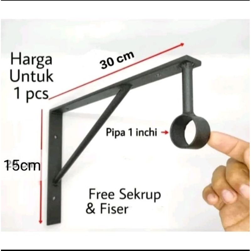 rak besi siku ambalan penyangga gantungan baju