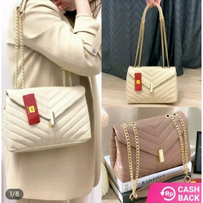TAS BAHU CLARA RANTAI SLINGBAG SLEMPANG KEKINIAN PREMIUM