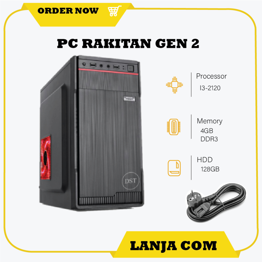 PC RAKITAN CORE i3-2120 RAM 4GB DDR3 RAM 4G SSD 128GB WIN 10 MANTAP PUNYA
