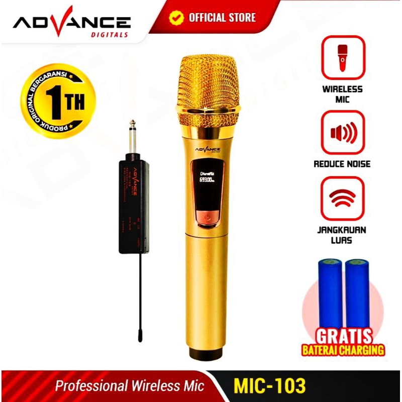 Advance MIC 103 Mic-103 102 101 884 Wireless Microphone Bluetooth Karaoke