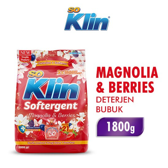 Soklin Softergent Magnolia Berries 1.5 Kg Deterjen Bubuk So Klin 1800 Gr
