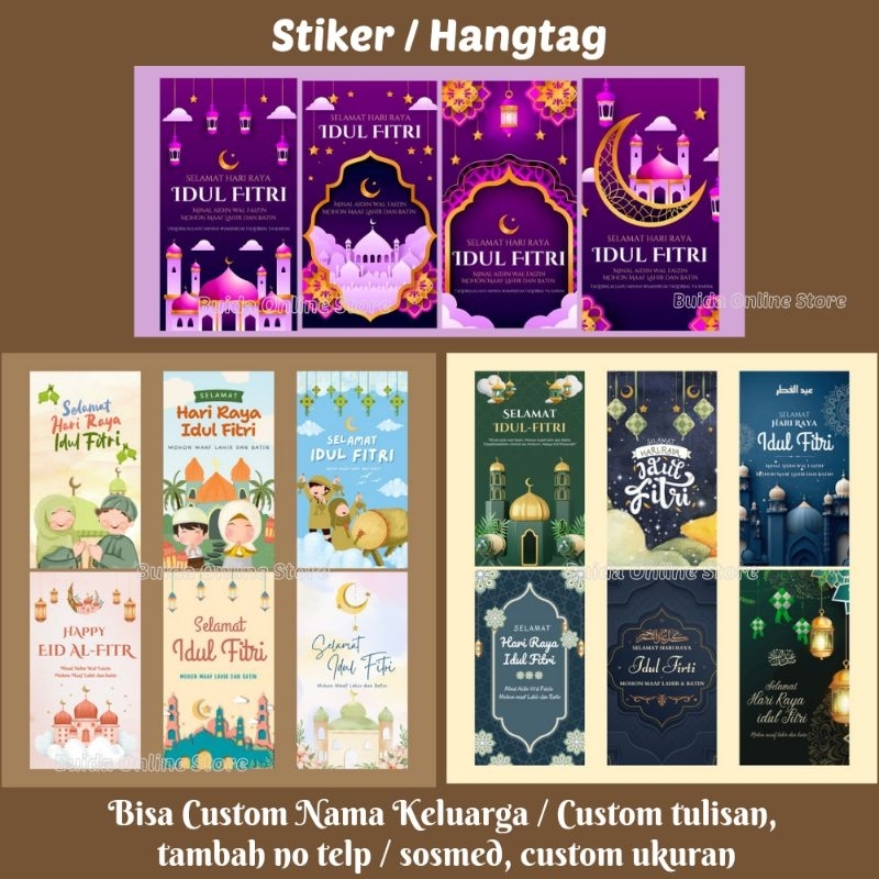 

Stiker Sticker Lebaran Selamat Hari Raya Idul Fitri Label Hangtag Kartu Ucapan Mohon Maaf Lahir dan batin bisa custom Segel Kemasan Panjang Packaging sealer dus box kotak kue toples cookies jar kukis parcel hampers parcel