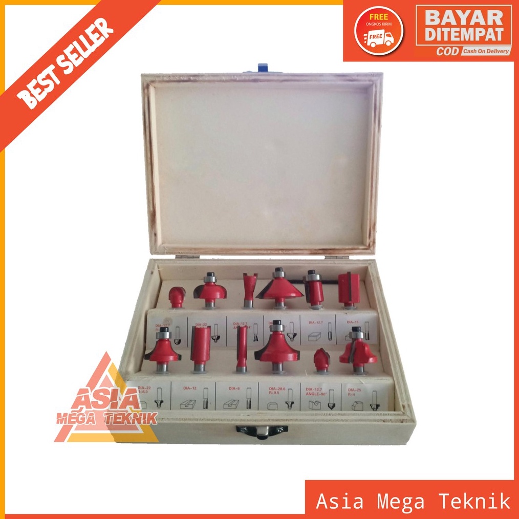 ART E9P Mata profil set kayu  mata trimer  mata router