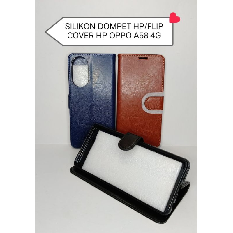 SILIKON DOMPET HP/FLIP COVER HP TERBARU OPPO A58 4G